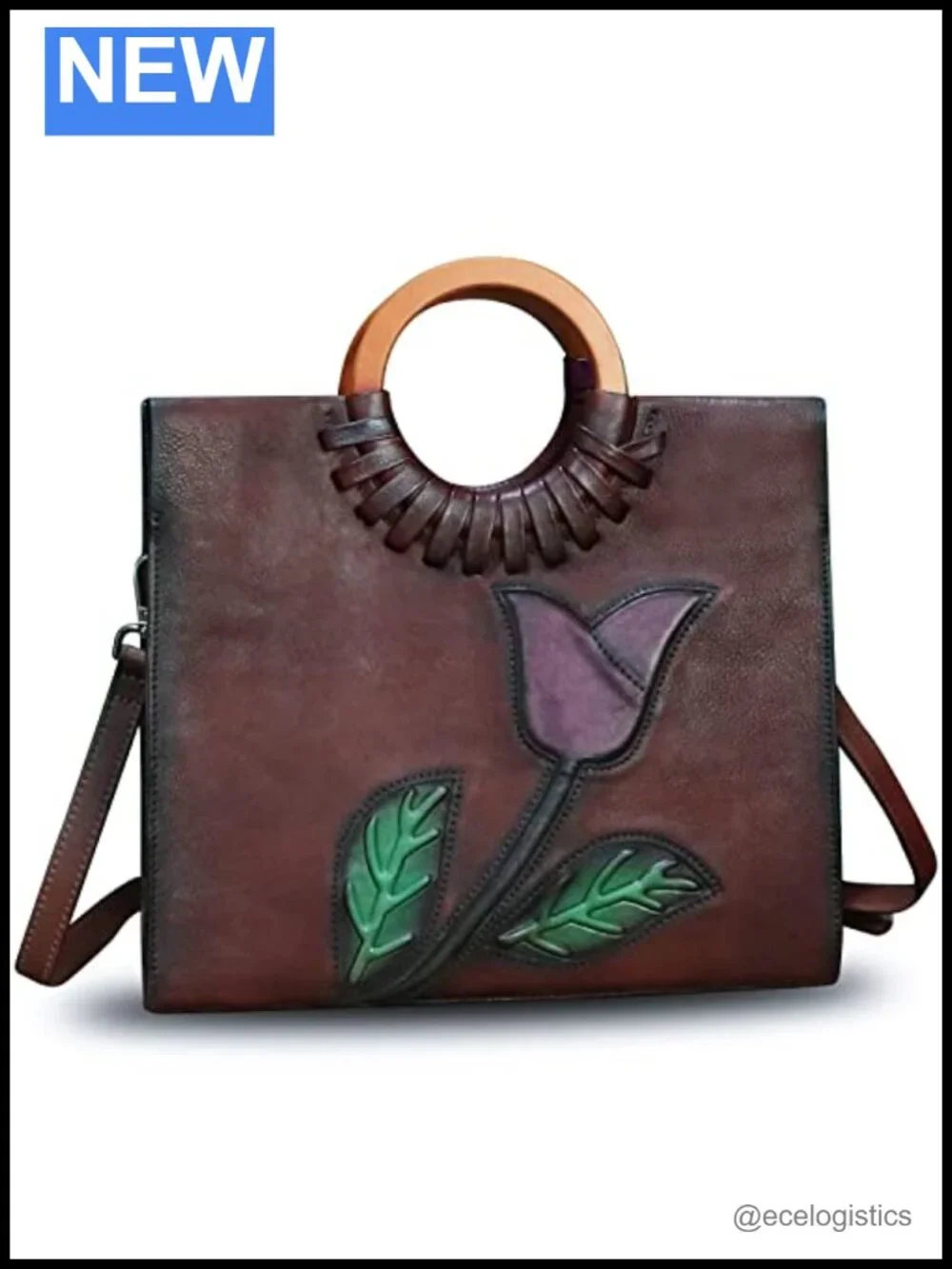 Genuine Leather Top Handle Satchel Handbag Crossbody Purse